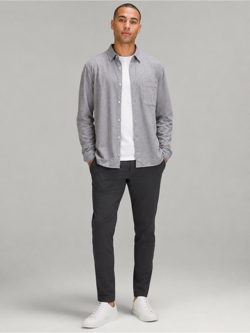Lululemon Recommission Long Sleeve Button Down | Heather Grey | Casual Office